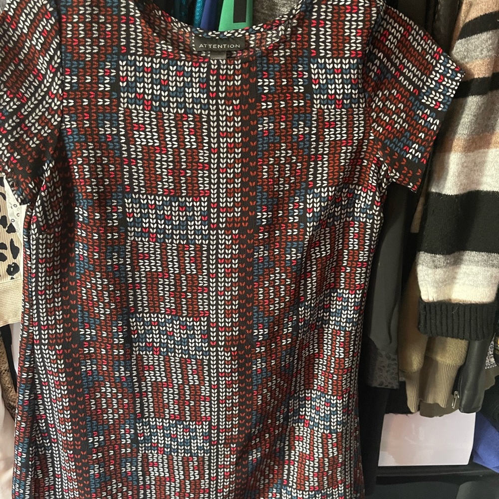 A multi color woman’s dress very comfortable